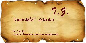 Tamaskó Zdenka névjegykártya